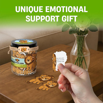 60 Positive Lion Cards Jar, Fathers Gift from Daughter, Son, Wife, Fathers Day Card Funny, New Dad Gifts, Funny Fathers Gifts, Gift For Dad