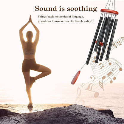 Classic Black Wind Chimes for Outside Soothing Melodic Wind Chime 37" to Create a Zen Atmosphere. Sympathy/Memorial Gift, Indoor Outdoor Garden Patio Decoration