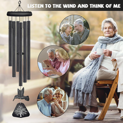 Sympathy Wind Chimes for Outside Deep Tone, Memorial Wind Chimes for Loss of Loved One Prime, Bereavement Condolence Remembrance Funeral Gifts for Grieving Friends Loss of Mother Father
