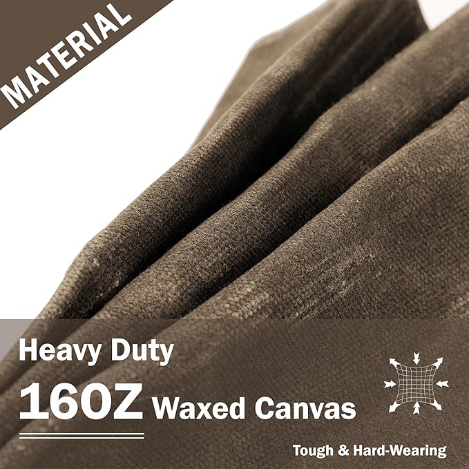 16OZ Waxed Canvas Tool Tote Bag for Garden Tools Wrench Set & Screwdrivers | 11-Pocket Garden Tool Bag with Portable Handles, Multi-Purpose Tool Storage Organizer (14"L x 5.5"W x 10.5"H) – Grey