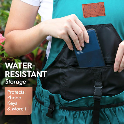 Gardening Apron with Pockets for Women & Men - Garden Apron 7 Pockets & Internal Drawstring Bag - Great Gift