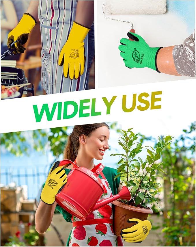 Honeydak 36 Pairs Gardening Gloves for Men Women Breathable Rubber Coated Garden Gloves