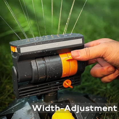 Stationary Yard Sprinklers, Oscillating Garden Sprinkler, 4 Modes Adjustable Lawn Sprinklers for Yard Large Area with 16 Spray Streams, Water Filter (Ground Spikes)