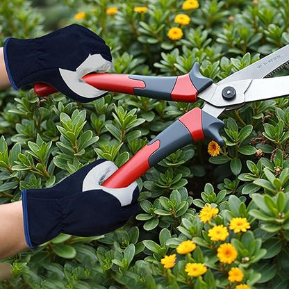 Gardening Gloves, Garden Gloves for Women and Men, Thorn Proof Working Gloves, Durable Leather Work Garden Gloves for Yard & Outdoor Work, Blue, L