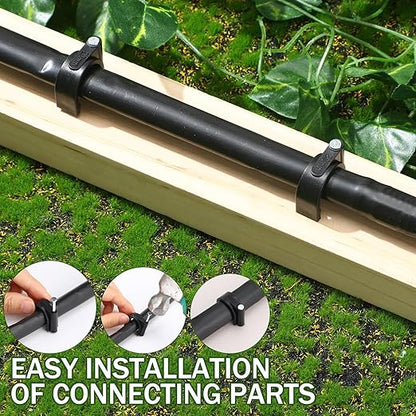 100 Pcs Drip Irrigation 1/2" and 5/8" Tubing Mounting Clips, Firm and Easy to Install, Drip Irrigation Kit Connector, Black