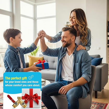 Premium 2 Way Brass Hose Splitter 3/4" Heavy Duty Leakproof Y Valve Garden Faucet Spigot Splitter Easy Long Handles With Extra Fittings and Teflon