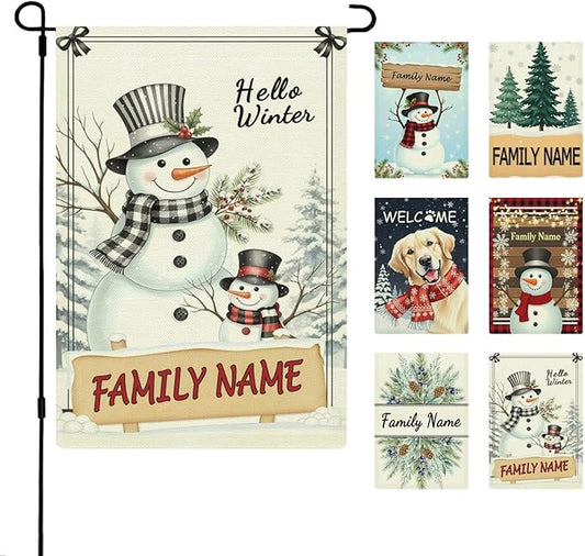 Custom Winter Garden Flag for Outdoor Personalized Winter Yard Flags Decor Customized Flag Add Your Own Picture/Text House Lawn Banner Double Sided Home Wall Decoration 12.5x18 28x40