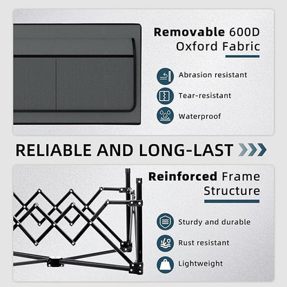 Favoyard Collapsible Wagon Carts Foldable 150L & 360LBS Portable Folding Wagons with All-Terrain Wheels & Brakes Heavy Duty Outdoor Utility Cart for Beach Grocery Camping Shopping Sports Garden, Grey