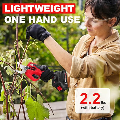 Electric Pruning Shears Cordless, 1.4" Cutting Diameter, Cordless Pruning Shear with SK5 Blades & LCD Display, Branch Cutter with 2*2.0Ah Batteries, Electric Pruners for Gardening Tree Branch