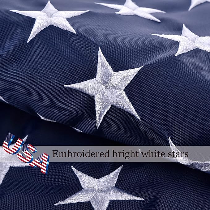 American Flag 3x5 FT Sleeve Banner Style(without Grommets), US Flag fo Outside Outdoor, Embroidered Stars, Sewn Stripes, American Flag Outdoor Heavy Duty