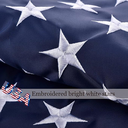 American Flag 3x5 FT Sleeve Banner Style(without Grommets), US Flag fo Outside Outdoor, Embroidered Stars, Sewn Stripes, American Flag Outdoor Heavy Duty