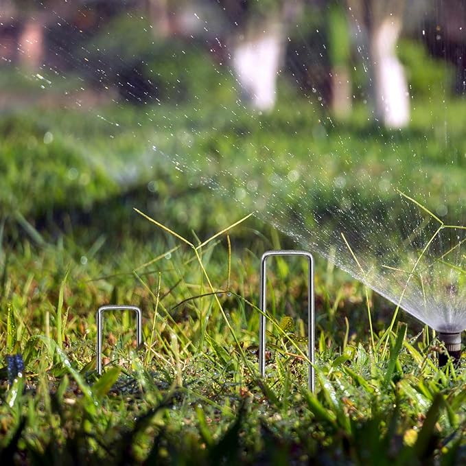 Landscape Staples 6 Inch 25 Pack 11 Gauge Heavy Duty Galvanized Garden Stakes for Weed Barrier Fabric, Lawn & Outdoor Projects