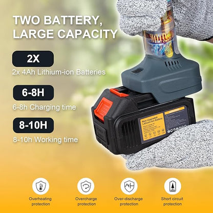 2-in-1 Electric Pruning Shears with Extension Pole 9.2-ft, Professional Electric Tree Pruner Cutter Compatible with Makita 18V Battery Secateurs Cordless 50mm (2 inch) Cutting Heavy Duty Garden Tool