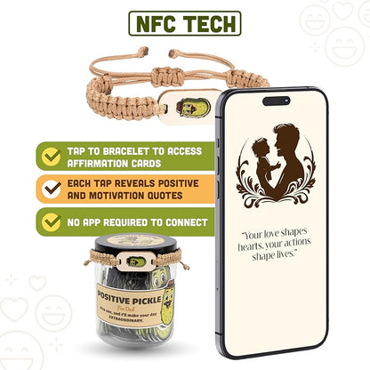 60 Positive Pickle Cards Jar, Affirmation Cards For Dad, Father's Day Gifts For Dad, Birthday Gifts For Dad From Daughter, Son - New Dad Gift, Bonus Dad Difts, Funny Dad Difts (For Dad)