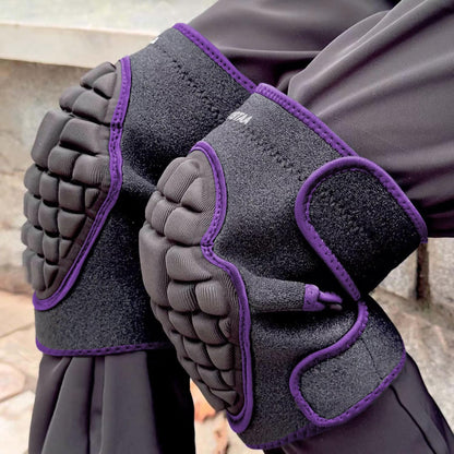 Gardening Knee Pads for Men/Women, Adult Knee Cushion with Straps for Scrubbing Floors, Safety Kneeling Pads for Roofing Housekeeping Working, Flooring Knee Pad for Kneeling Crawling, Purple L (1 Pair)