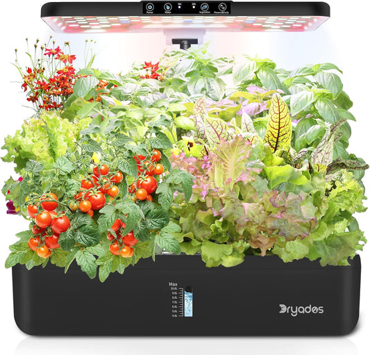 Indoor Gardening 22 Pods Hydroponics Growing System with LED Grow Light, Indoor Herb Garden Kit for Vegetables, Lettuce, Strawberries, Fruits & Flowers, Automatic Light Modes, No Seeds Included