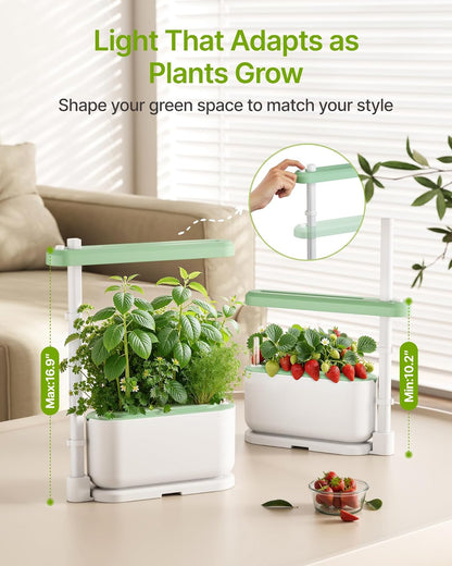 SUNCOZE Hydroponics Growing System Kit with 3 Pods – Full Spectrum LED Grow Light, Adjustable Height Indoor Herb Garden, Educational-Ready Hydroponic System for Kids and Beginners，Gardening Gifts