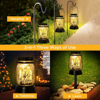 Elephant Gifts for Women/Men Elephant Lovers Solar Lantern Mom Birthday, Mothers Day, Christmas Gifts, Solar Garden Decoration Outside for Yard, Patio,Backyard,Porch, Torches
