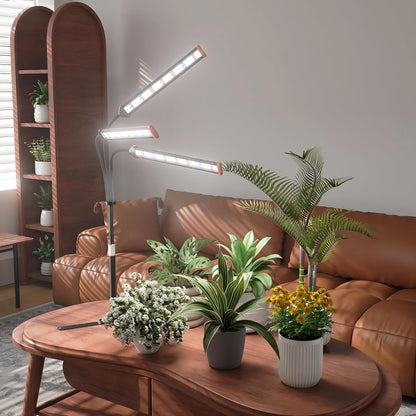 GooingTop Grow Light for Indoor Plants,5000K Full Spectrum Growing Plant Lamp with White Red Blue LED for Pots Succulents Seed Starting,Height Adjustable 10-32'' with Optional Dimming & Timer