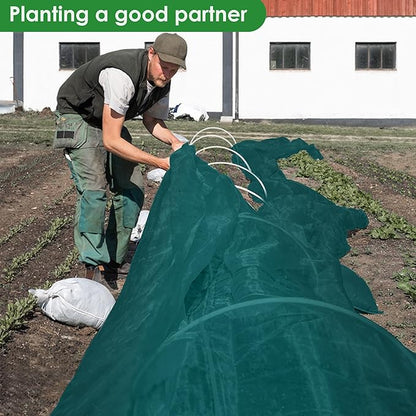 32.8 x 9.8 Ft Thicken Plant Covers Freeze Protection- Darkgreen Warm Winter Frost Cloth Blanket- Garden Fabric Plant Floating Row Cover Protecting Plants from Freezing Animal Eating, Anti -7.6℉ (-20℃)