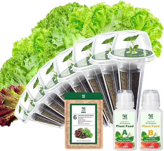 Lettuce Seed Pod Kit, Romaine, Butter Head, Red Sail, Red&Green Leaf, Red Sail Lettuce, Grow Anything Seed Pod Kit Compatible with All Indoor Hydroponics (8-Pod)