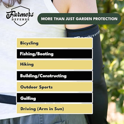 FARMER'S DEFENSE Sleeves | UV Cooling Sleeves | Anti-Scratch Sun Protection Arm Sleeves for Gardening Harvesting Outdoors