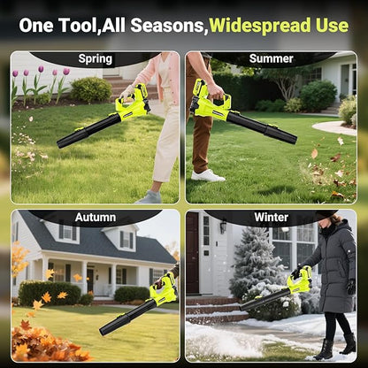 Cordless Leaf Blower with 550 CFM Airflow & 600 W Brushless Motor, Lightweight 6-Speed Electric Blower with 2×3.0Ah Batteries & Charger – for Yard, Patio & Lawn Care