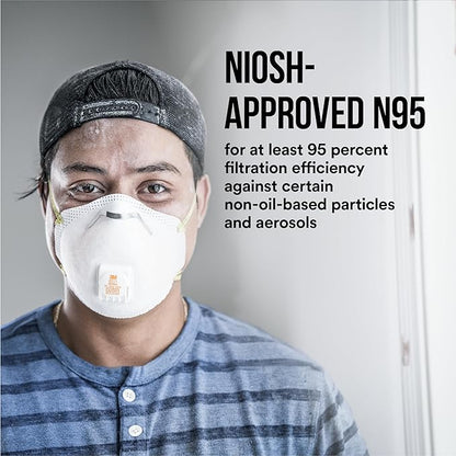 3M N95 Respirator 8511, 10 Pack, NIOSH-APPROVED N95, Features 3M COOL FLOW Exhalation Valve, Relief From Dusts & Certain Particles During Sanding, Pollen, Mold Spores, Dust Particles (8511DB1-A-PS)