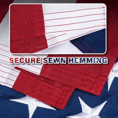 American Flag 2.5x4 FT TearProof Series, Heavy Duty Tough Spun Polyester USA Flags High Wind for Outside Outdoor with Durable Embroidered Stars Sewn Stripes Brass Grommets