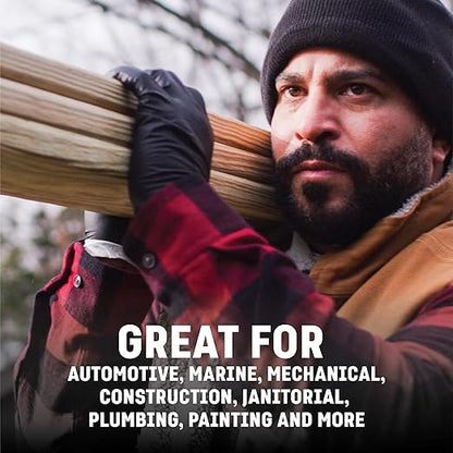 Venom Steel Industrial Nitrile Gloves, Chemical Resistant Disposable Black Gloves, Latex-Free, Powder-Free, Textured Grip, Heavy Duty Two-Layer Protection, 6 mil, One Size Fits Most, 50 Count