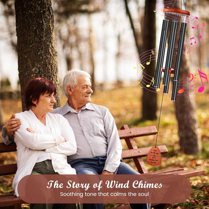 Large Outdoor Aluminum Wind Chimes 37 Inches，Soothing Gentle Sound Perfect for Garden Patio Decoration, Great Gift for Housewarming 、Memorial 、Mother's Day Wind Chimes for Outside