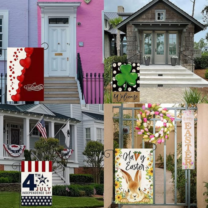 Garden Flags 12x18 Double Sided, Set of 12 Yard Flags for Outside Seasonal Garden Flag Outdoor Holiday Farmhouse Decorations Flags for All Seasons(Seasonal)