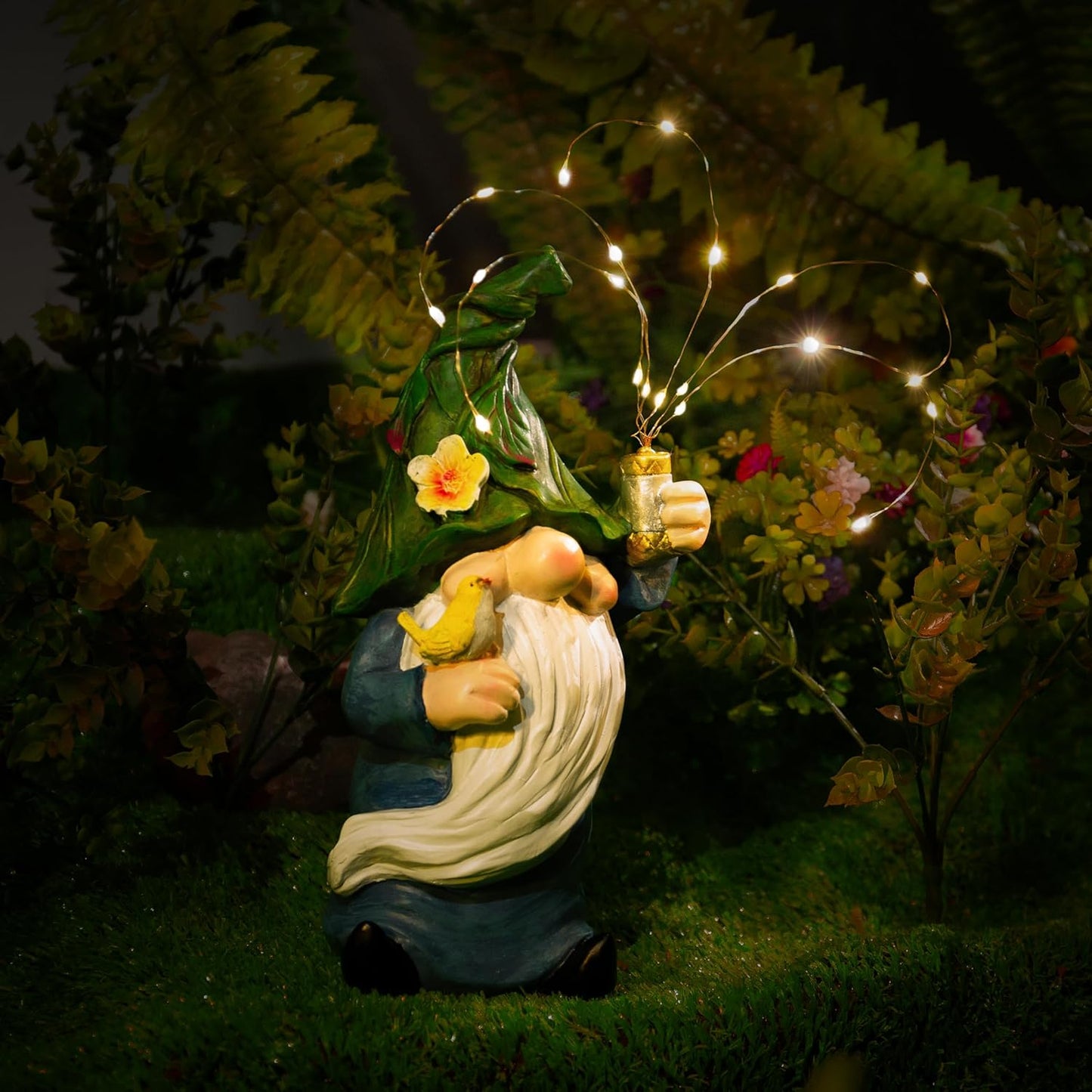 Malister Gnomes Garden Statue with Firework Solar Light, Outdoor Decor for Outside, Gnome Art, Patio Lawn Yard Statues, Naughty Funny Gifts