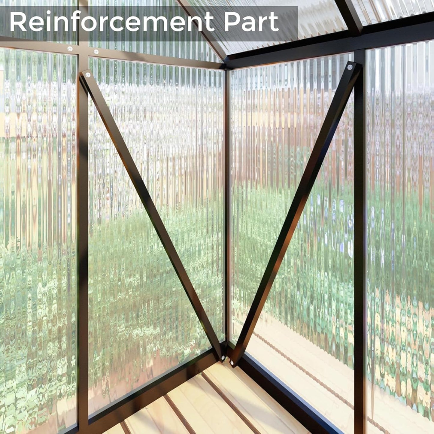 6 x 6 FT Greenhouse for Outside,Aluminum Walk-in Greenhouse,Dark Gray