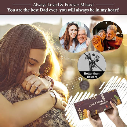 Memorial Gifts for Loss of Dad, 25'' Memorial Wind Chimes for Loss of Father, Sympathy Gifts for Lose of Dad Father, Bereavement/Condolence/Remembrance Gifts