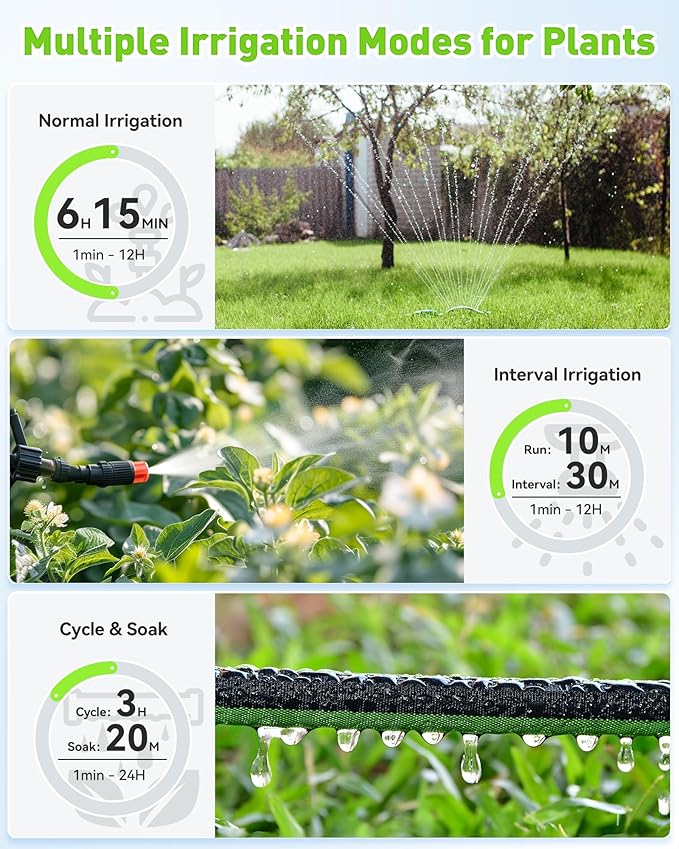 RainPoint WiFi Water Timer for Garden Hose with Brass Inlet, 2-Zone Smart Hose Timer, WiFi Irrigation Controller, Automatic Sprinkler Watering System for Lawns and Yard