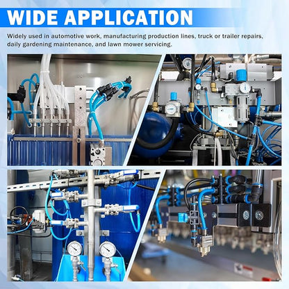 90 Pcs DOT Air Line with Quick Connect Air Fittings Kit 2 Roll 100FT 1/4" and 3/8" DOT Air Lines Kit with 88 Pcs Push Lock Air Line Fittings Pneumatic Push to Connect Air Hose Fitting