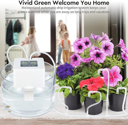 Automatic Irrigation System, DIY Automatic Drip Irrigation Kit Self Watering System with Timer, USB Power Operation & 30-Day Programming Vacation Plant Watering Devices for Indoor Potted Plants