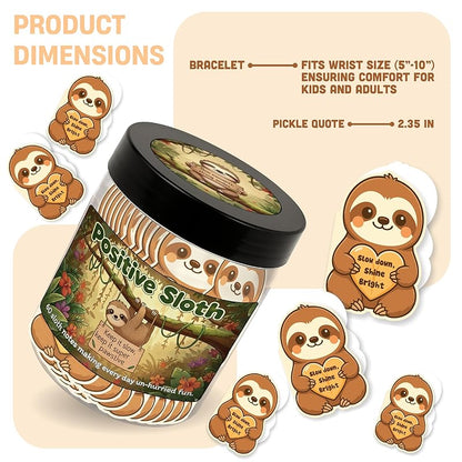 Positive Sloth Jar With 60 Affirmation Cards – Sloth Gifts For Women, Emotional Support Sloth For Stress Relief, Sloth Birthday Decorations, Graduation Sloth Teacher Gifts