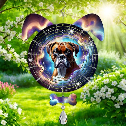 Boxer Dog Ears Wind Spinner, Boxer Wind Spinner Hanging for Yard and Garden