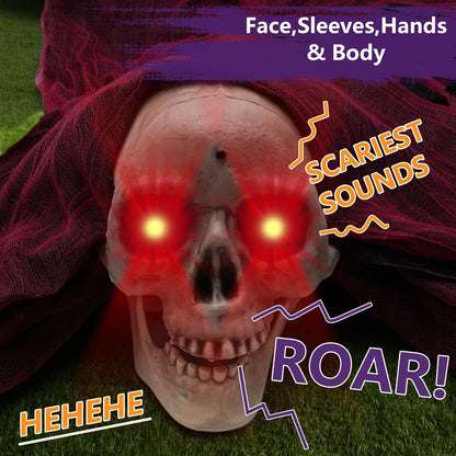 Halloween Outdoor Decor Animated Groundbreaker Zombie with Flashing Eyes and Creepy Sound for Halloween Yard,Lawn,Patio,Haunted House