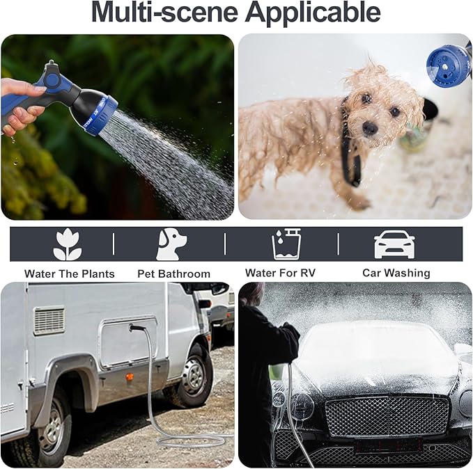 SPECILITE 75ft 304 Stainless Steel Garden Hose Metal, Heavy Duty Water Pipe with Nozzles for Yard, Outdoor - Flexible, Never Kink & Tangle, Puncture Resistant (Sliver)