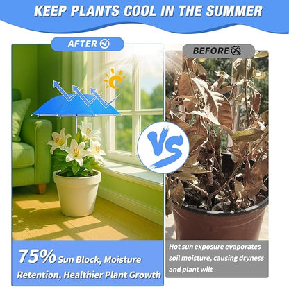 Plant Umbrellas for Outdoor Plants, 5 Pack Plant Shade Umbrella with Adjustable Angle & Height, Sun Protection Shade Cloth for Potted Plants, Flowers & Garden Beds, Patio Balcony Lawn