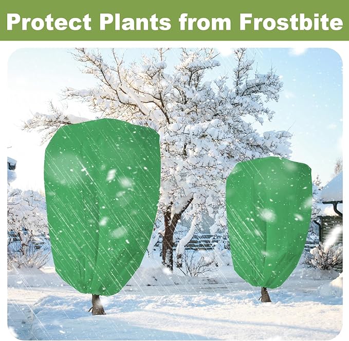 Winter Frost Cloth Plant Frost Protection Covers 10 FT x 20 FT Reusable Cold Weather Green Plant Covers Outdoor - Outdoor Frost Cloth for Snowy Weather