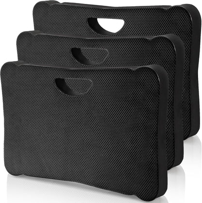 ZENFUN 3 Pack Kneeling Mats, Waterproof Kneeling Pad, Black Heavy Duty Thick Foam Knee Cushion, High Density Premium Kneeling Pads for Yoga Exercise, Foam Kneeler Mat Garden Cushions, Water Proof