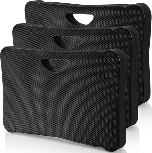 ZENFUN 3 Pack Kneeling Mats, Waterproof Kneeling Pad, Black Heavy Duty Thick Foam Knee Cushion, High Density Premium Kneeling Pads for Yoga Exercise, Foam Kneeler Mat Garden Cushions, Water Proof