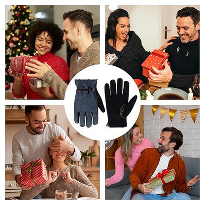 HLDD HANDLANDY 2 Pairs Leather Work Gloves for Men & Women – Cowhide Gardening Gloves, Thorn Proof, Cotton Lined, for Tig/Mig Welding, Construction, Chainsaw, Farm, Landscaping