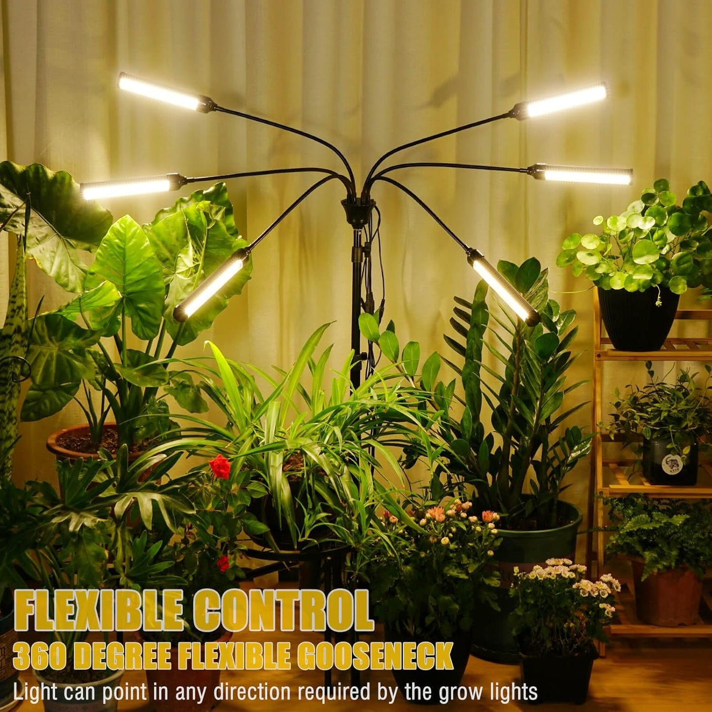 LED Grow Lights for Indoor Plants Full Spectrum, 540 LEDs Plant Lights for Indoor Growing with 58" Adjustable Stand, Plant Grow Lights with Auto 3/6/9/12/15/18H Timer for Indoor Tall Plants.