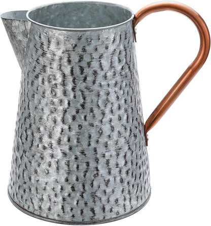 Metal Galvanized Decorative Watering Can Metal Flower Milk Jug Vase Pitcher Holder for Indoor Outdoor Plants