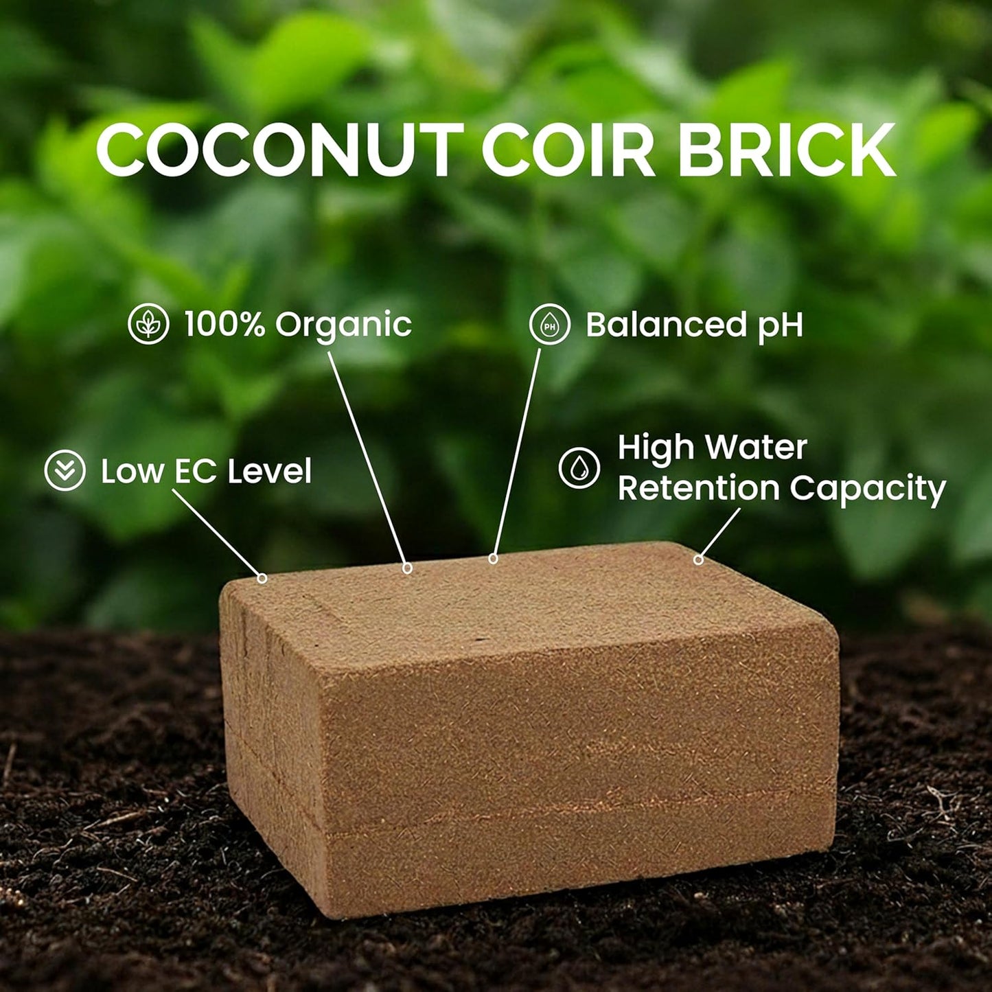 Coco Coir Brick(11lbs) - Premium Organic Coco Peat Brick for Garden Soil & Potting Mixes-Coconut Fiber Substrate Mixes with Potting Soil for Indoor Plants & Outdoor Plants -19 Gallons